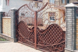 кованые ворота модерн